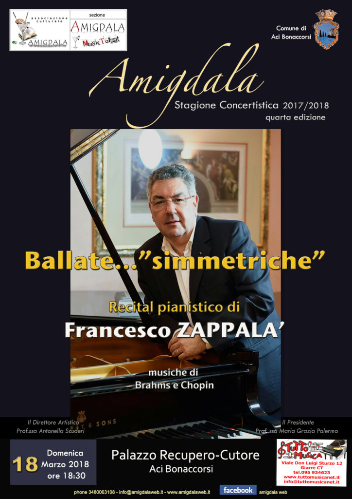 Amigdala. Recital pianistico di Francesco Zappalà