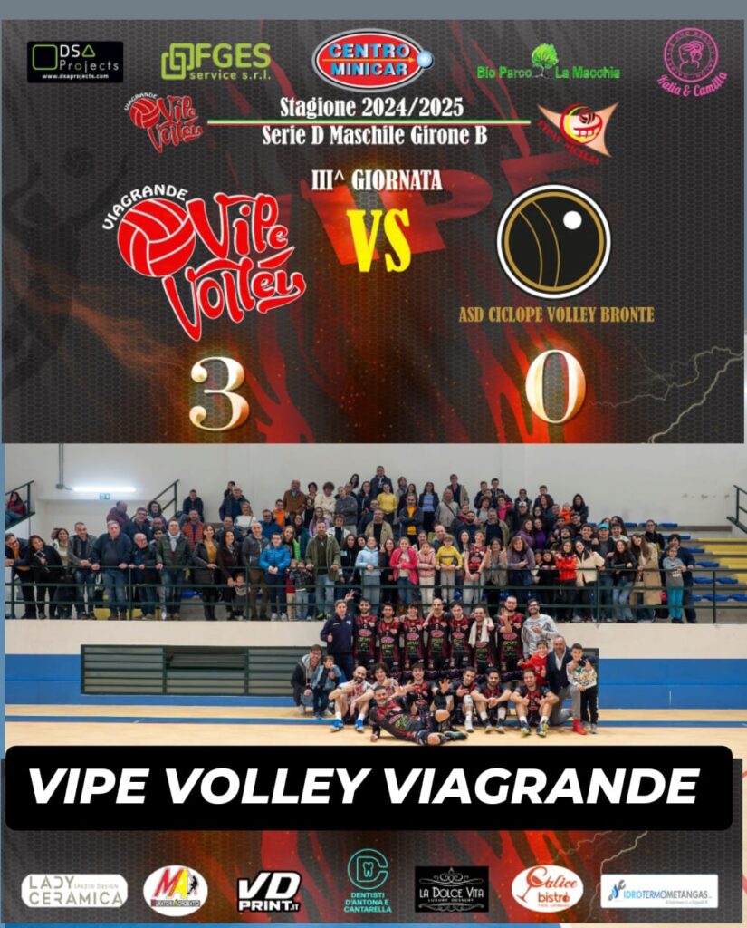 Vipe Volley Viagrande vs Ciclope Volley Bronte 3/0