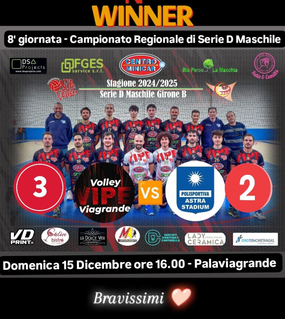 Vipe Volley Viagrande vs Astra Stadium Catania 3-2